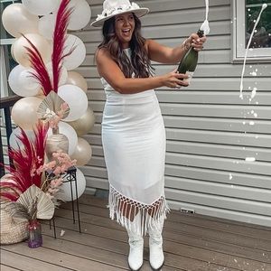 White Fringe Dress